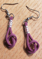 Beautifully handcrafted knotted suede earrings