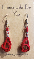 Beautifully handcrafted knotted suede earrings