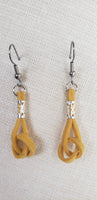 Beautifully handcrafted knotted suede earrings