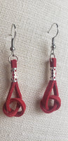 Beautifully handcrafted knotted suede earrings